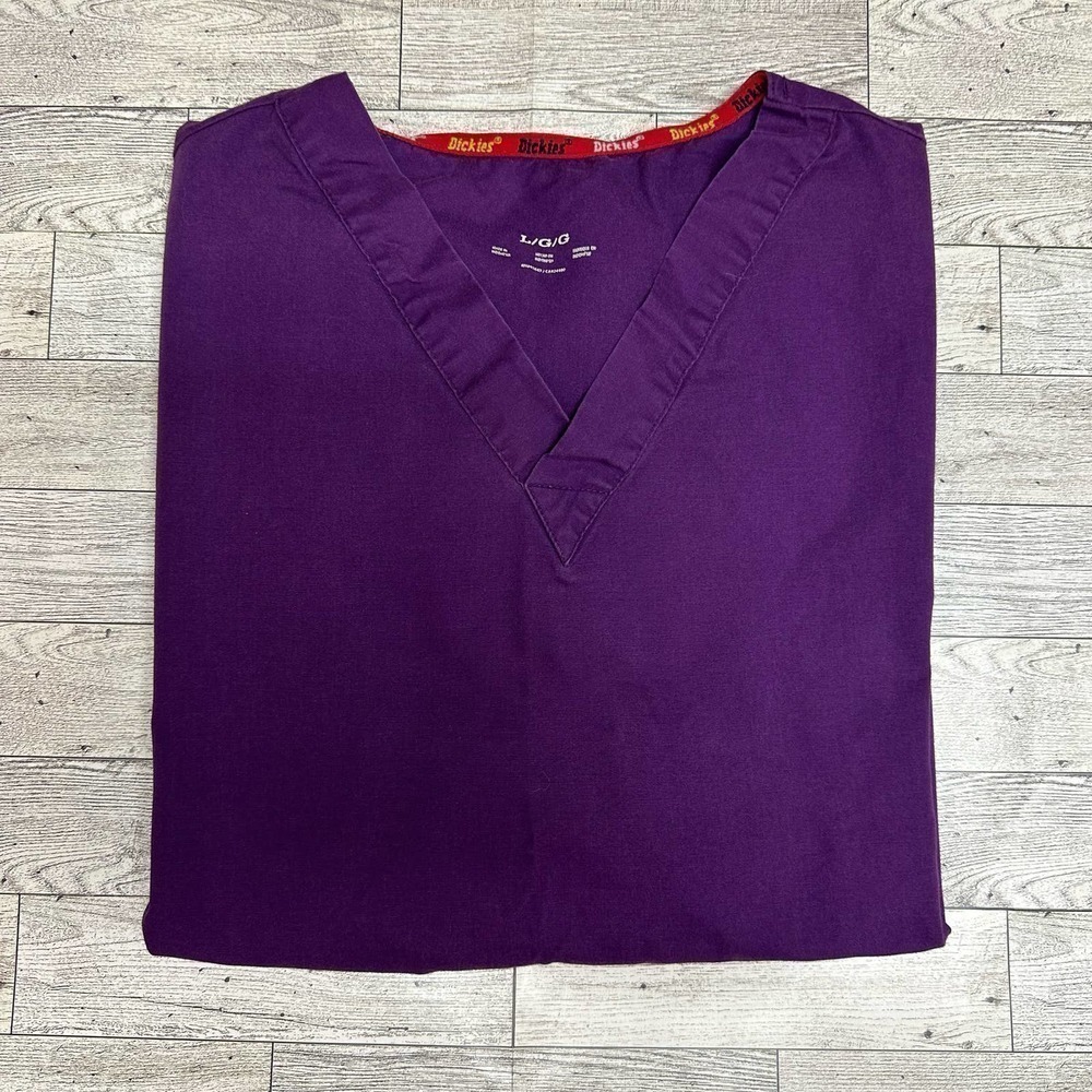 Dickies | V Neck Scrubs Top | Purple | Size: Large